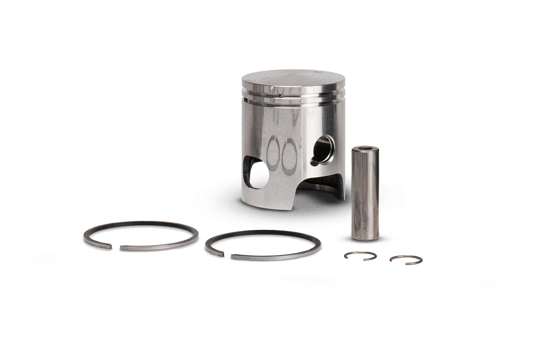 Kit pistone completo Malossi diametro 40mm a due fasce con spinotto da 10mm per manutenzione e ripristino compressione su motori scooter 50cc Minarelli e Yamaha - Codice 348537