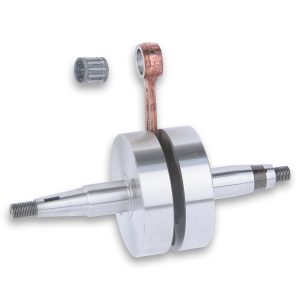 Albero motore da competizione a spalle piene Malossi MHR RHQ corsa standard 40mm con biella forgiata e gabbia argentata per moto Derbi Senda e Aprilia SX 50 - Codice 5312990