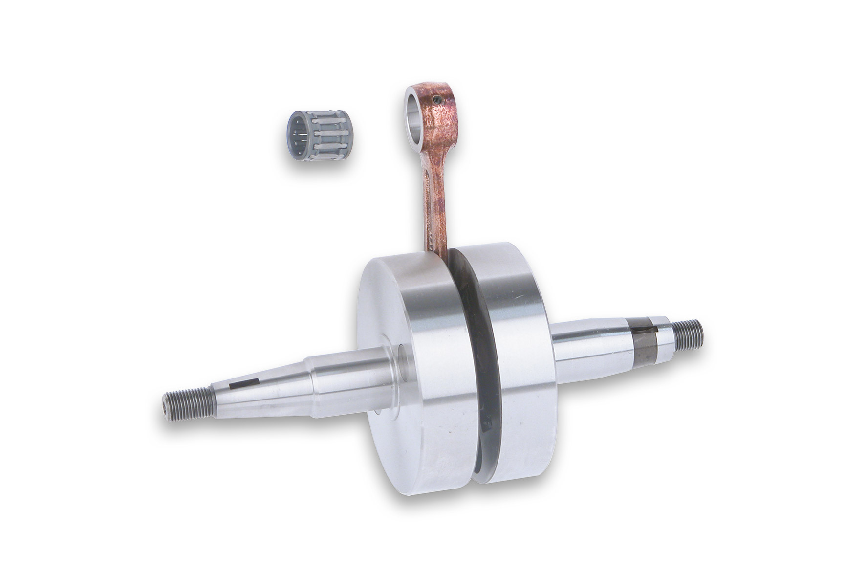 Albero motore da competizione a spalle piene Malossi MHR RHQ corsa standard 40mm con biella forgiata e gabbia argentata per moto Derbi Senda e Aprilia SX 50 - Codice 5312990