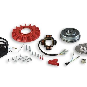 Kit accensione digitale ad anticipo variabile Malossi VESPower completo di volano da 900 grammi cono diametro 20 mm e centralina CDI per elaborazione e incremento giri motori Vespa Cosa 125 e 200 - Codice 5516956