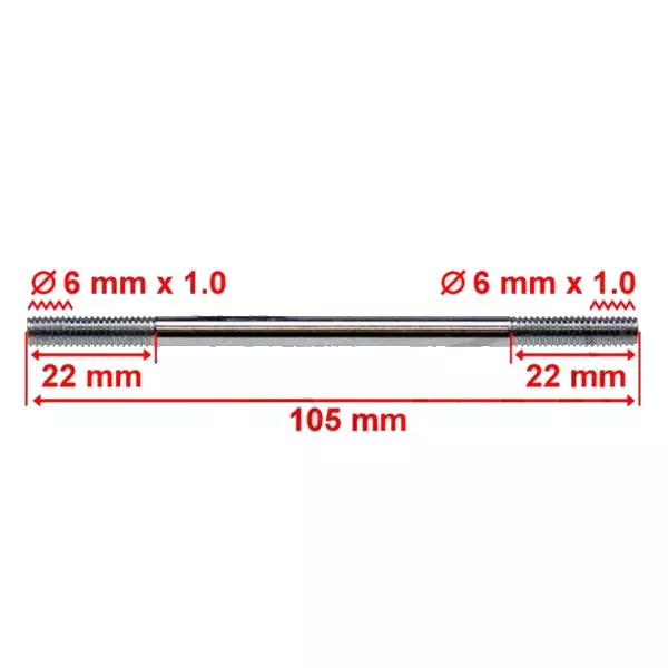 Prigioniero cilindro M6x105mm (x1) - immagine 2