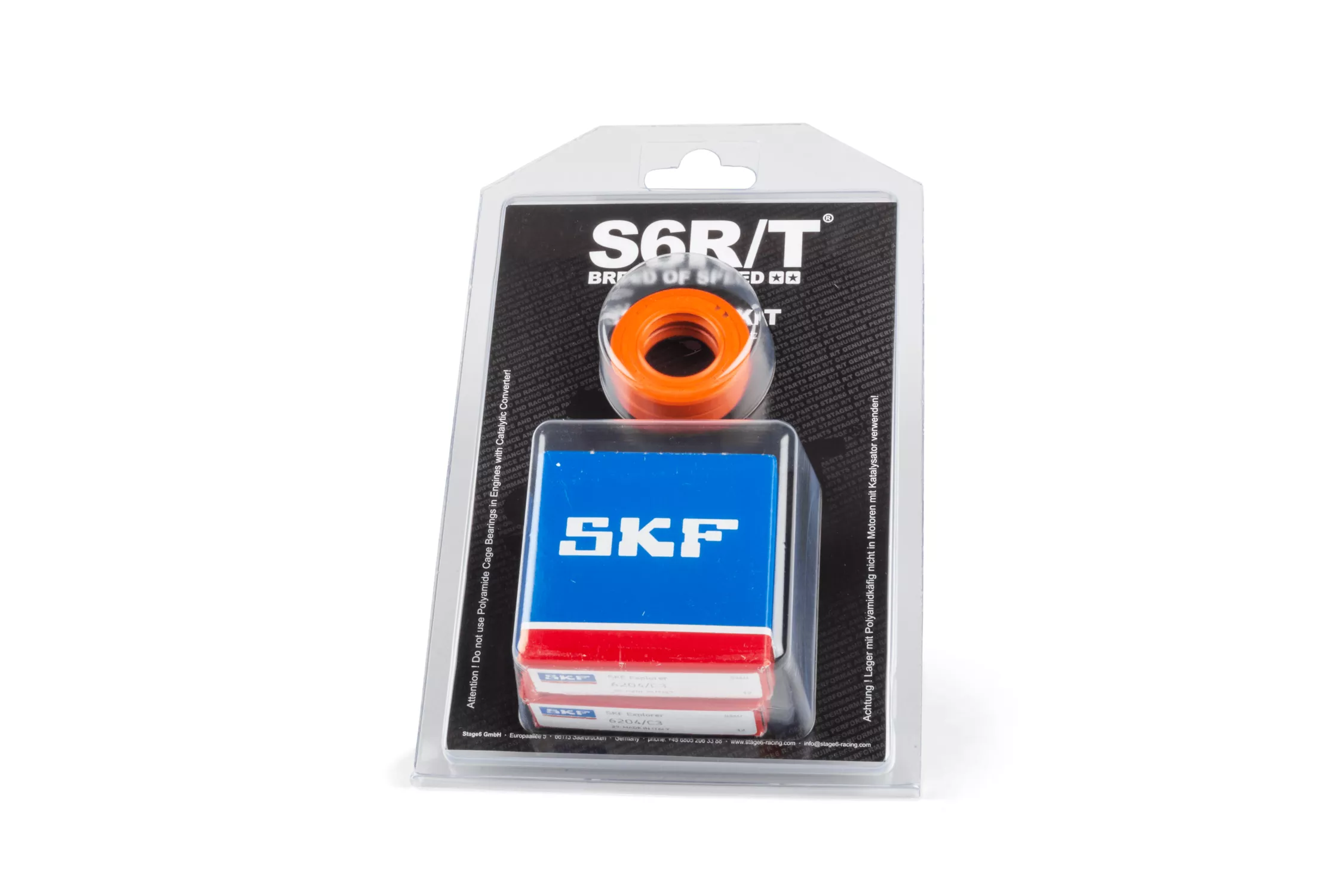 Kit cuscinetti albero motore Stage6 R/T C3 gabbia acciaio Derbi