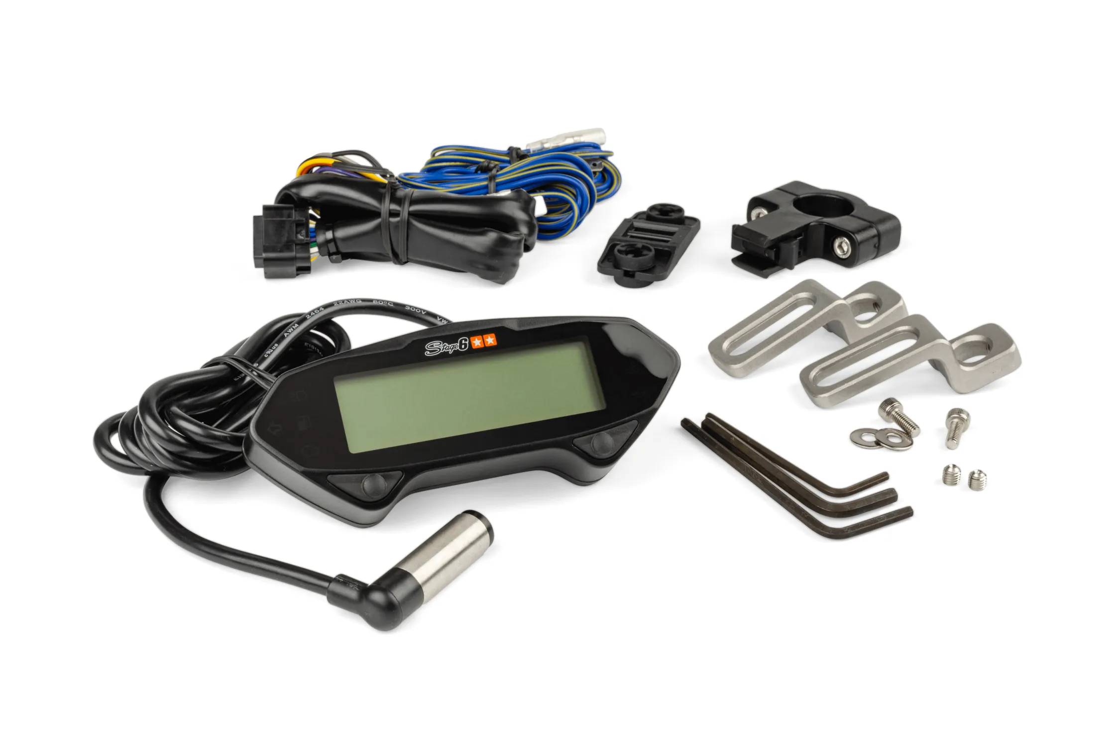 Strumentazione moto universale digitale Stage6 Racing contachilometri con contagiri nero omologato ECE