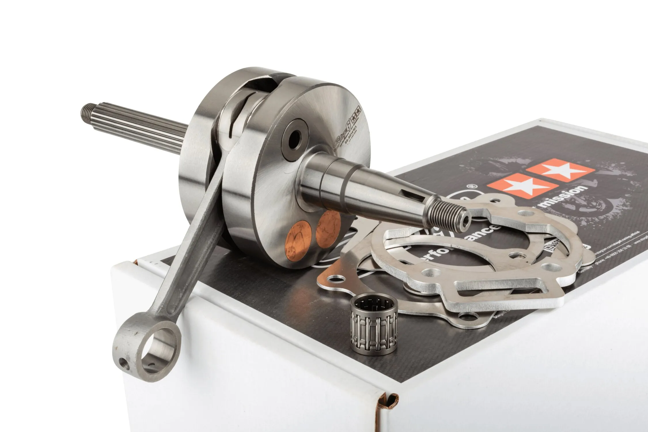 Albero motore Stage6 HPC corsa 55mm / biella 110mm Piaggio / Gilera 125-180 2T