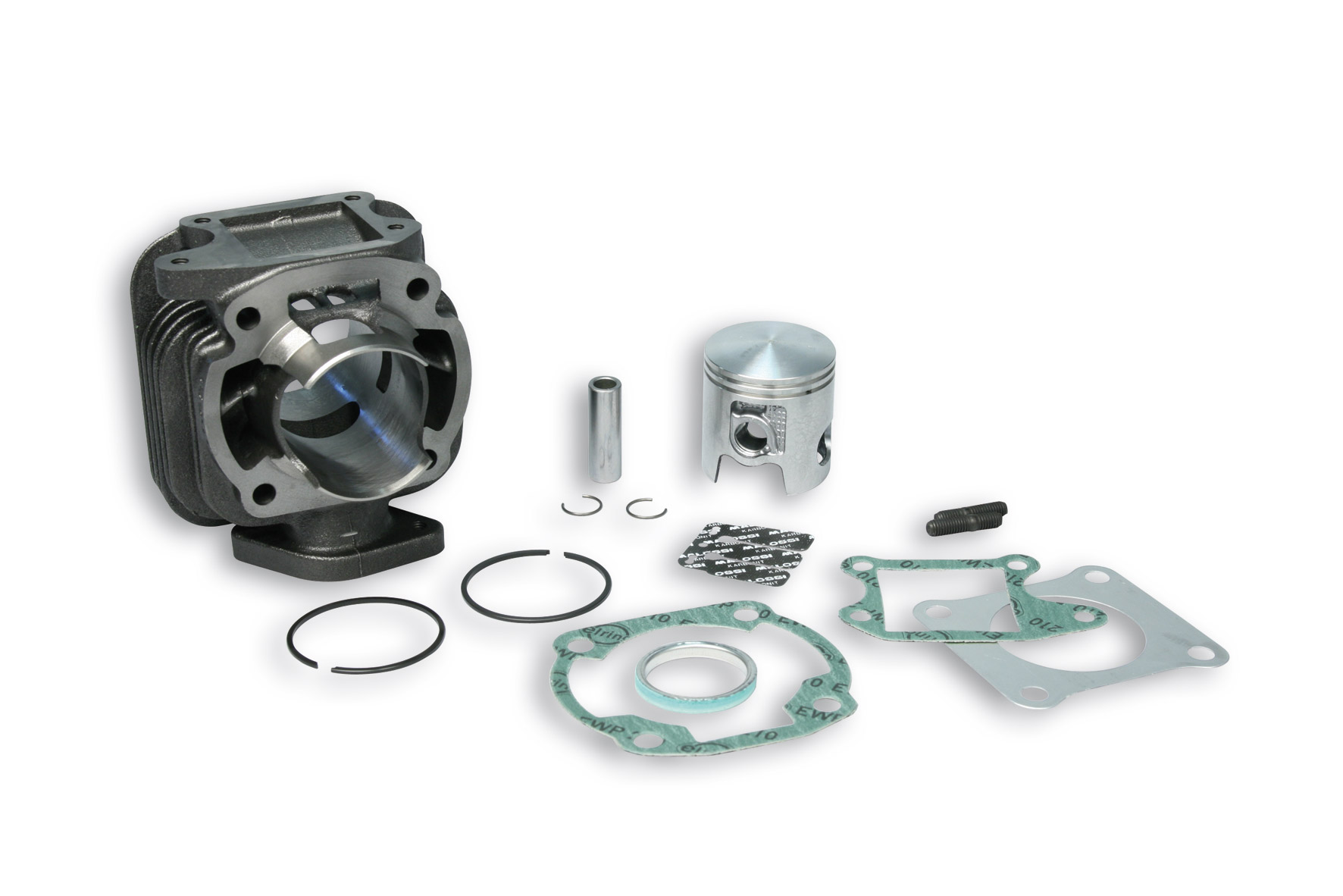 Kit cilindro e testa in ghisa grigia Malossi Sport 70 cc diametro 47 mm bifascia raffreddato ad aria per scooter Kymco Sniper 50 e quad utility MXer 50 due tempi - Codice 318091