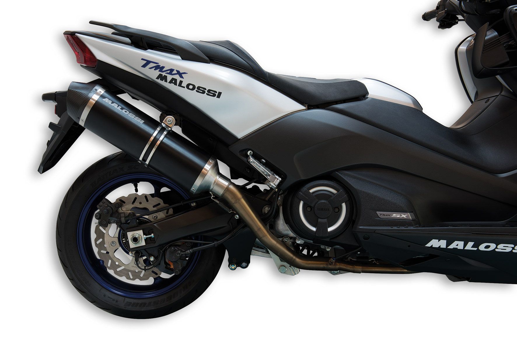 Impianto di scarico sportivo omologato Malossi Maxi Wild Lion per maxi scooter Yamaha Tmax 530cc modello 2017 - Codice 3217786