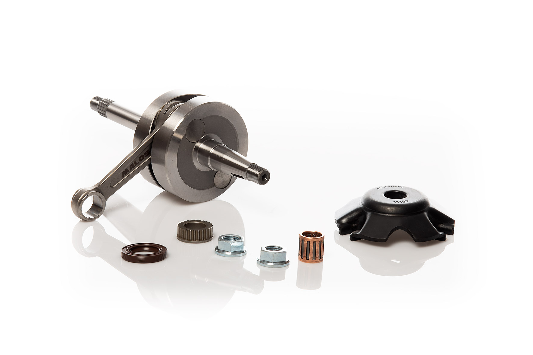 Albero motore a spalle piene Malossi MHR Team corsa 44mm e biella 90mm con spinotto 13mm per scooter Piaggio - Codice 5316029