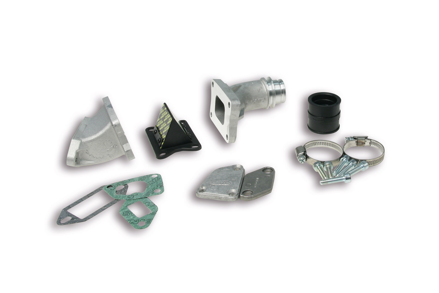 Complessivo collettore di aspirazione lamellare orientabile al cilindro Malossi per carburatore PHBL 25 su Vespa Primavera ed ET3 - Codice 2016547