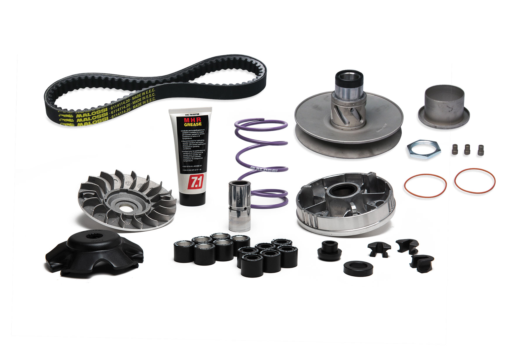 Malossi kit trasmissione completo MHR Over Range con pulegge maggiorate e cinghia per scooter Piaggio Zip 50 - Codice 6118836