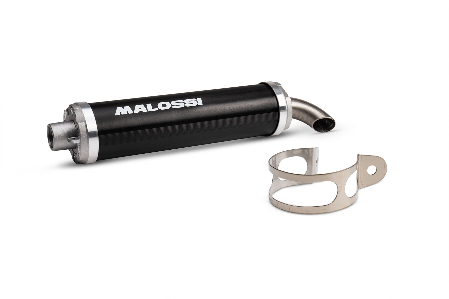 Silenziatore cartuccia di scarico completa Malossi MHR in alluminio anodizzato nero diametro 60 mm per marmitta scooter competizione - Codice 3219623