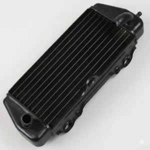 Radiatore di raffreddamento a liquido lato sinistro in alluminio saldato a TIG marca Fifty per blocco motore Minarelli AM6 su Beta RR 50cc